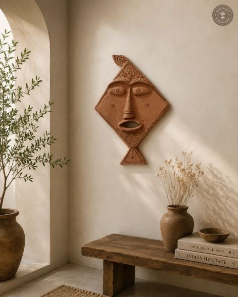 Rajasthani Terracotta Tribal Face Wall art