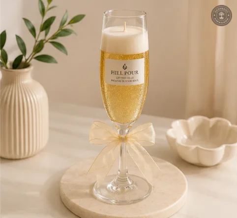 Hill Pour Champagne Light Lemongrass Gel Wax Candle