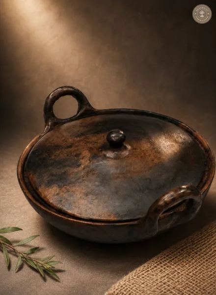 Handcrafted Terracotta Handi with Lid – Rustic Earthenware Cooking & Serving Pot
