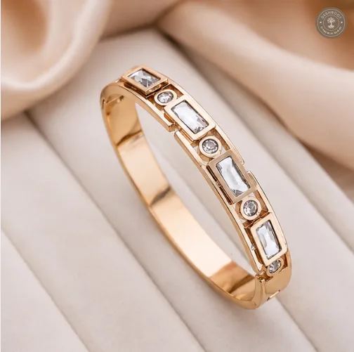 Golden GeoSpark Crystal Anti-Tarnish Kids Kada
