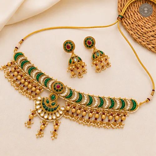 Exquisite Kundan & Pearl Necklace Set
