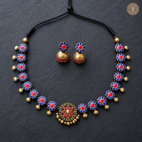 Nilavoli Terracotta Necklace | Handcrafted Tamil Nadu Terracotta Jewellery