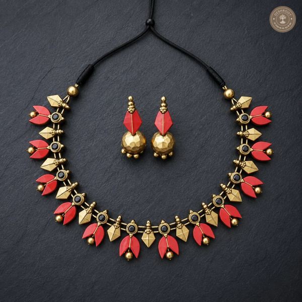 Nachiyar Terracotta Necklace | Handcrafted Tamil Nadu Terracotta Jewellery