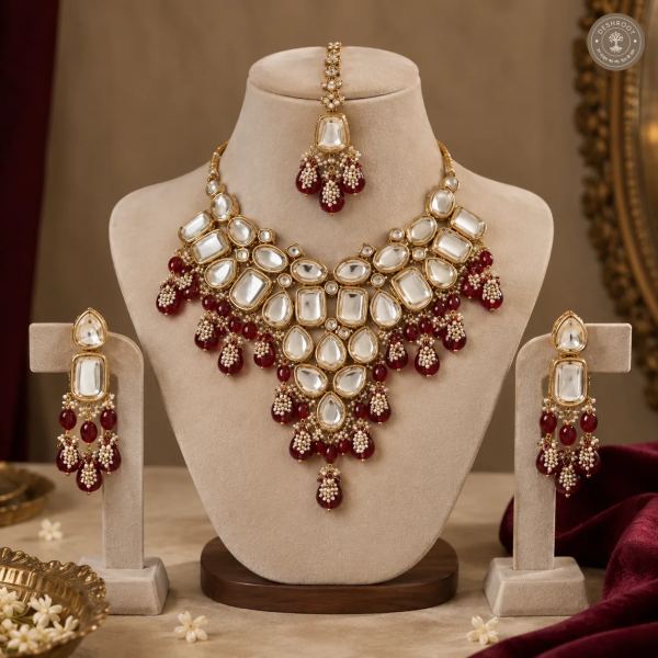 Royal Ruby Kundan Bridal Necklace Set