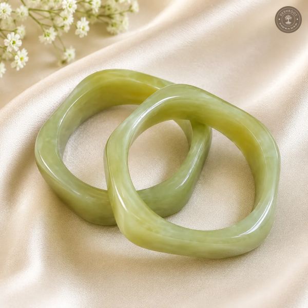 Handcrafted Light Green Resin Bangle for Women