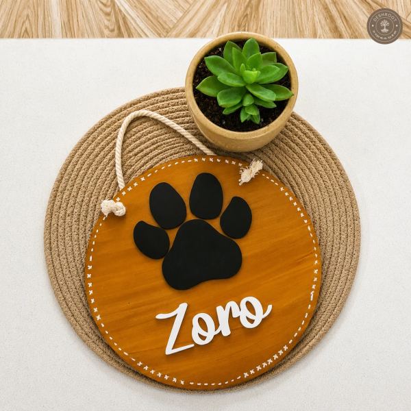 Personalized Paw Print Pet Name Hanging Plaque – Zoro
