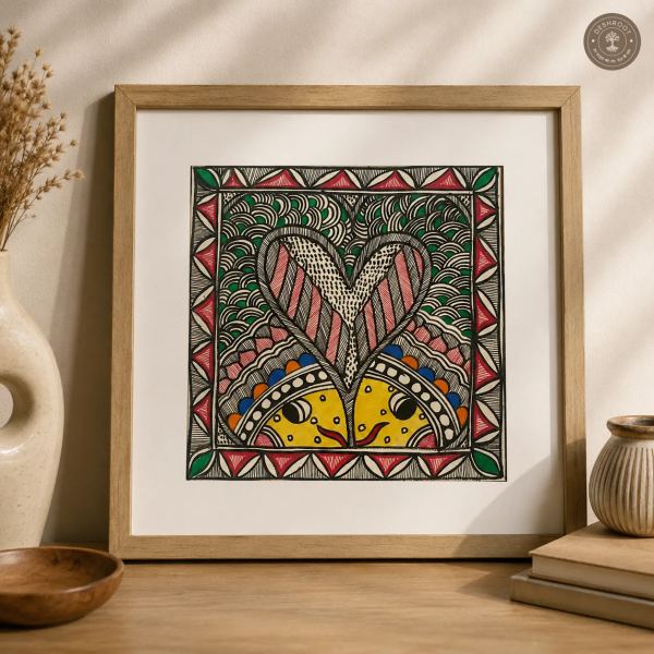 Madhubani Matsya Milan Folk Art Painting