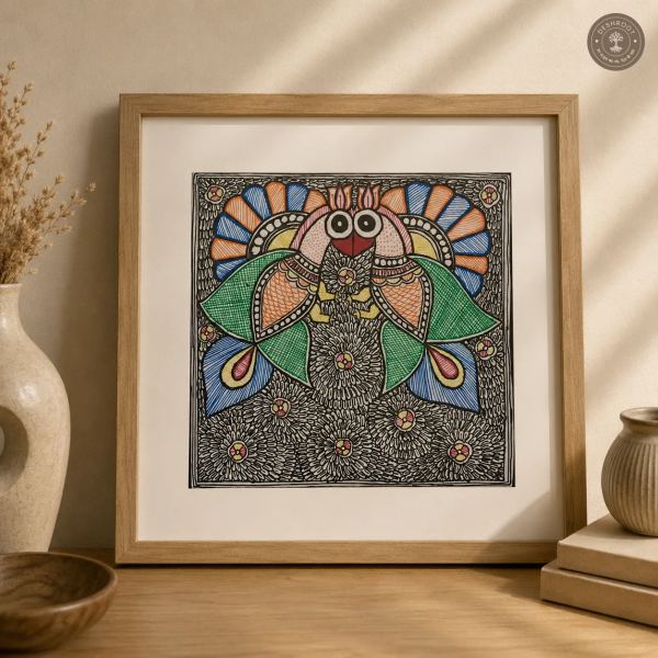 Madhubani Pakshi Pushp Bird Painting