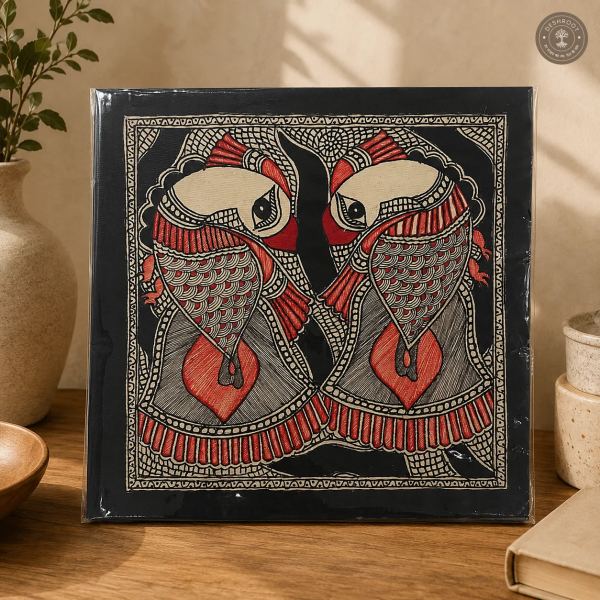 Madhubani Prem Pakshi Folk Painting