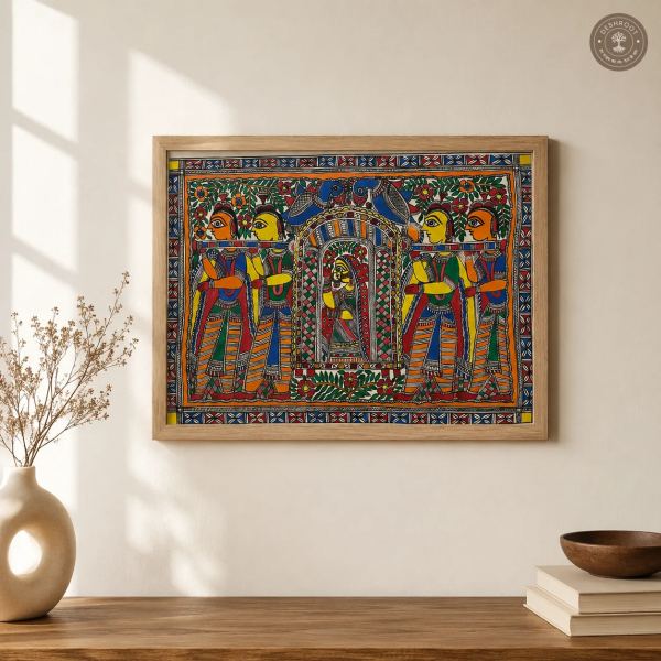 Madhubani Mayur Vivah Procession Painting