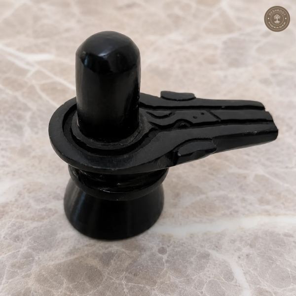 Handcrafted Black Marble Shiva Lingam with Yoni Base