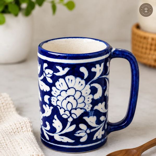 Handcrafted Jaipur Blue Pottery Ceramic Coffee Mug