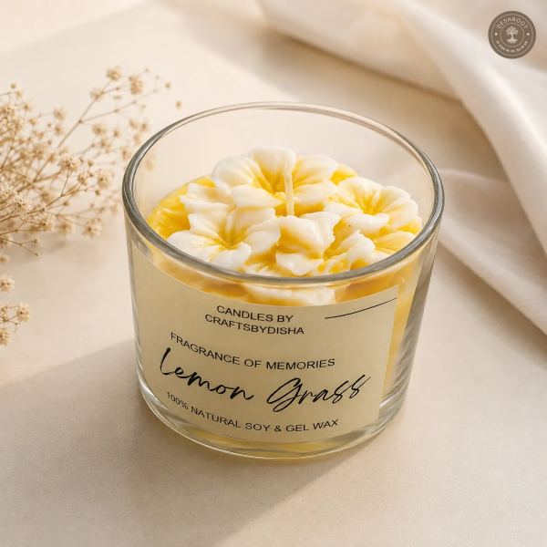 Lemongrass Floral Soy & Gel Wax Candle