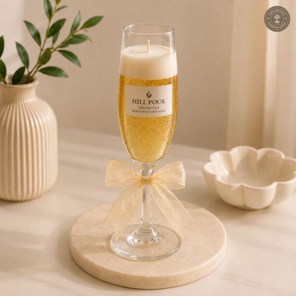 Hill Pour Champagne Light Lemongrass Gel Wax Candle