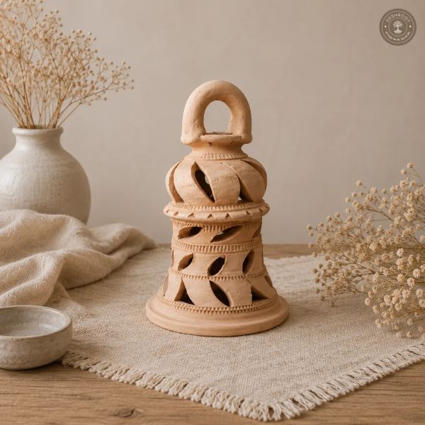 Rajasthani Terracotta Handcrafted Lantern - Traditional Jali Clay Decor