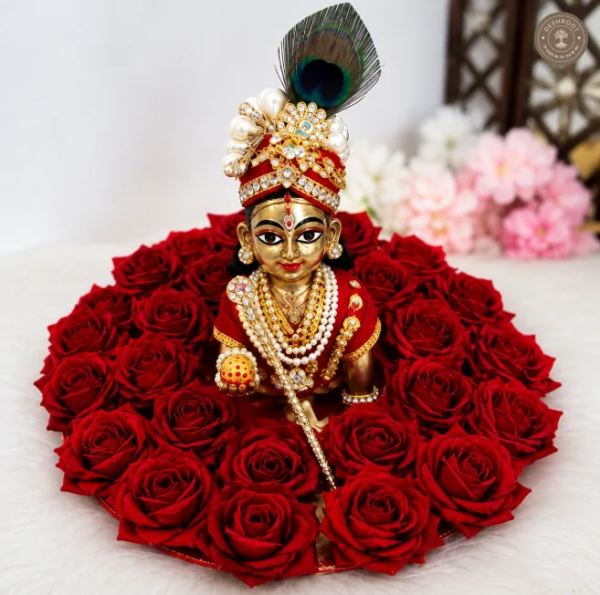 Beautiful Red Rose Laddu Gopal Ji Poshak