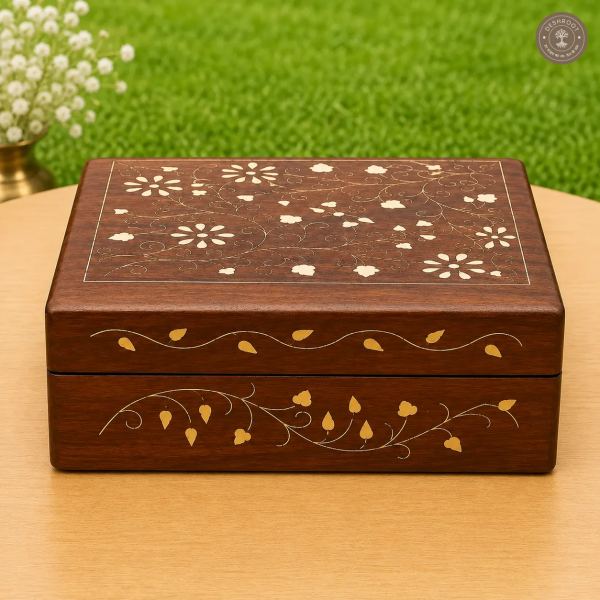 Floral Vine Handcrafted Wooden Box