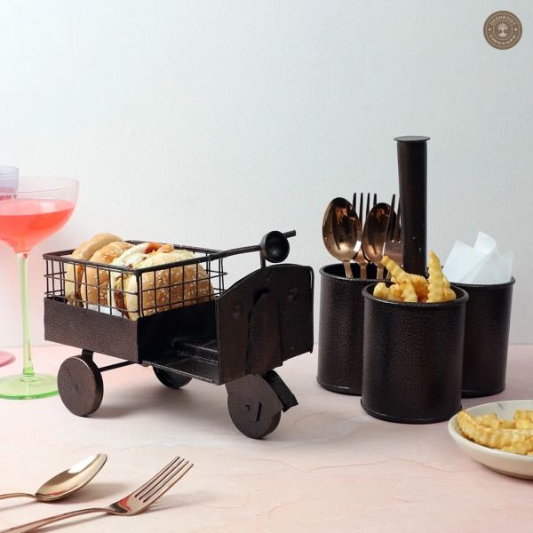 Wagon & Cutlery Holder Set