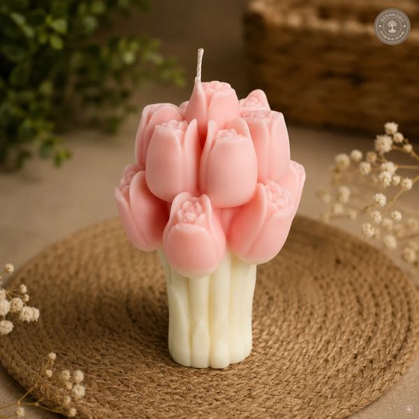Handcrafted Tulip Bouquet Candle