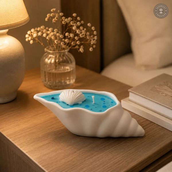 Handcrafted Ocean Breeze Seashell Candle