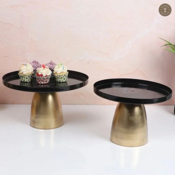 Capsule Black & Gold Buffet Riser Set of 2