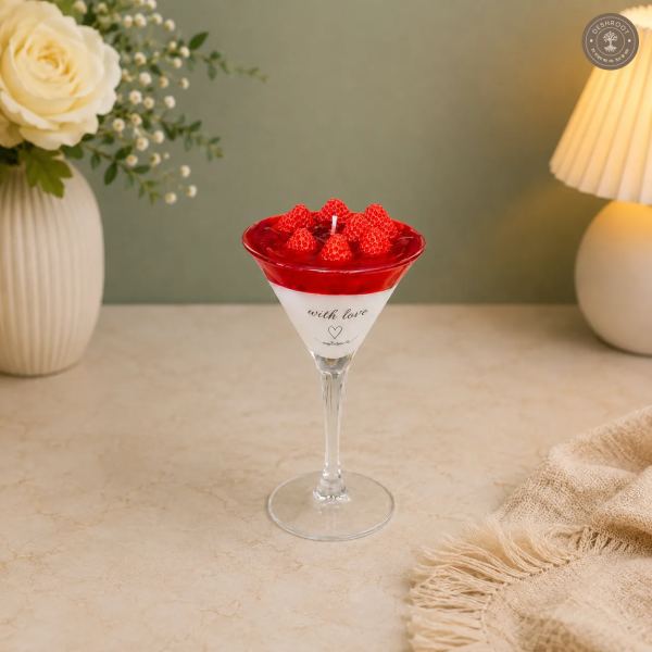 Strawberry Dessert Glass Candle