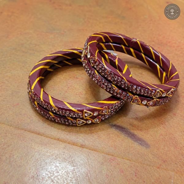 Royal Plum Crystal Designer Bangle Set