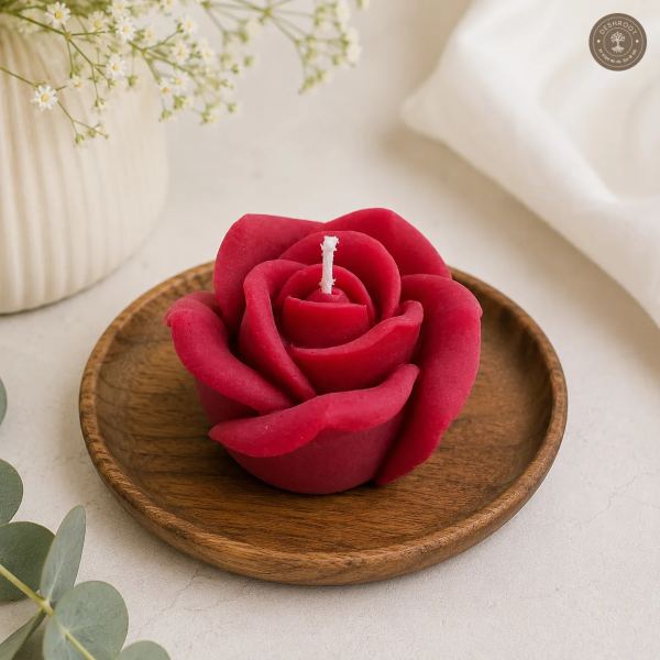 Sculpted Rose Flower Candle