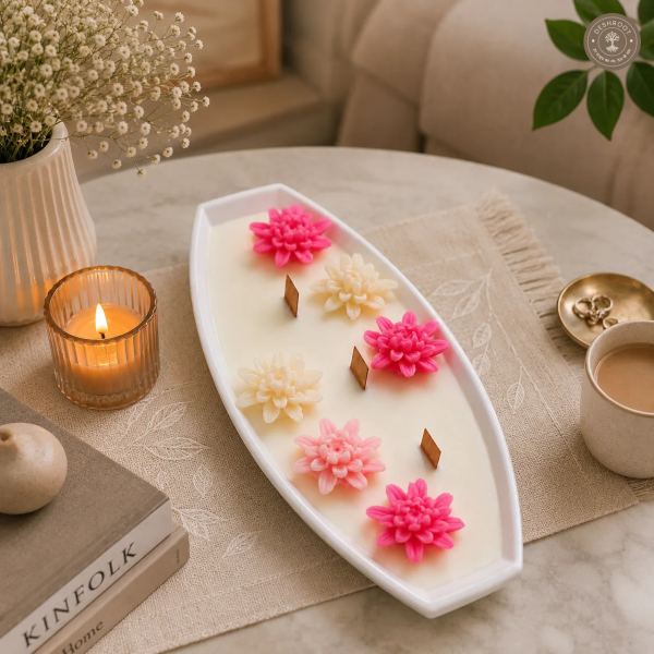 Luxury Floral Multi-Wick Tray Candle
