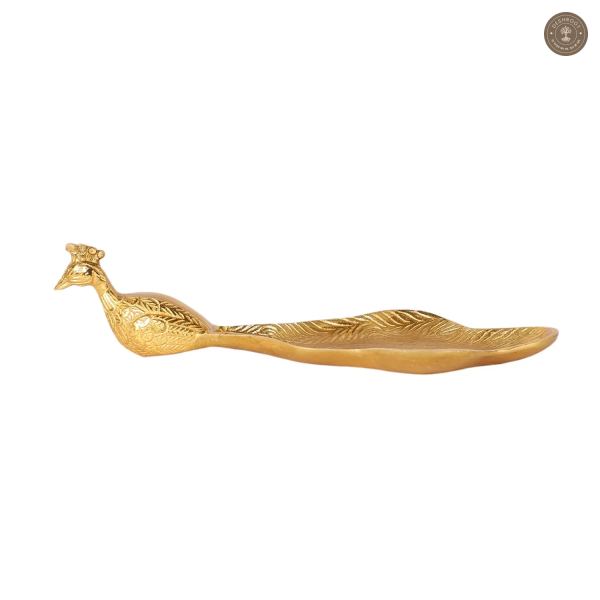 Peacock Aluminium Gold Big Gifting Platter