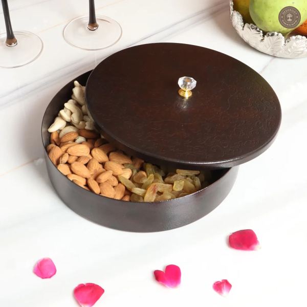 Copper Textured Dry Fruit Box With Lid