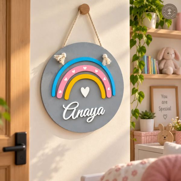 Rainbow Nameplate for Kids
