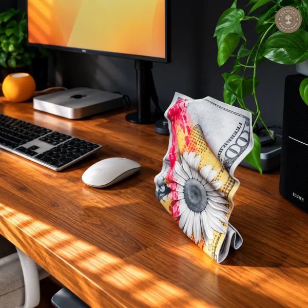 Bloom and Boom Tabletop Art - Artistic Money-Inspired Statement Décor for Desk & Home