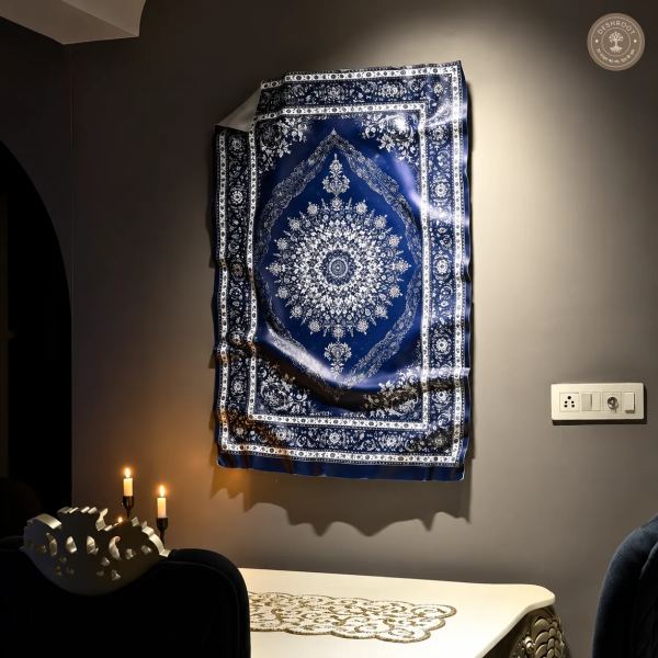 The Ghost - Luxury Navy Persian Carpet Wall Art | Premium Statement Décor