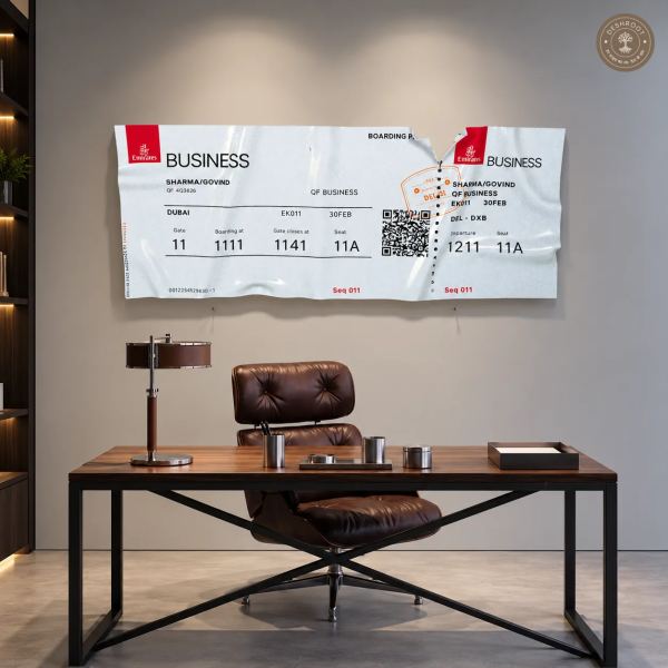 The Emirates - Luxury Boarding Pass Wall Art | Aviation & Travel Décor