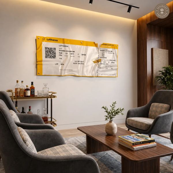 The Lufthansa - Luxury Boarding Pass Wall Art | Premium Travel Décor for Modern Interiors