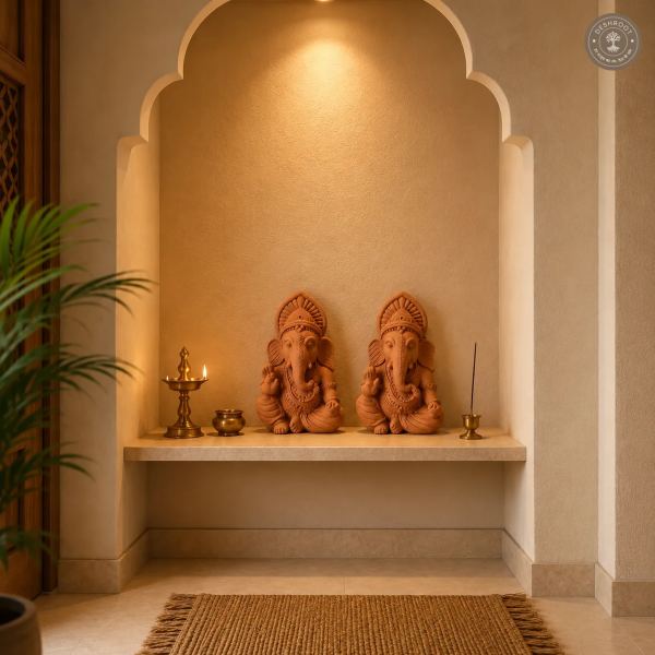 Rajasthani Terracotta Ganesha Idol Pair – Handcrafted Ganesh Decor