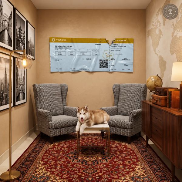 The Vistara Boarding Pass Wall Art | Luxury Indian Airline Travel Décor & Statement Art