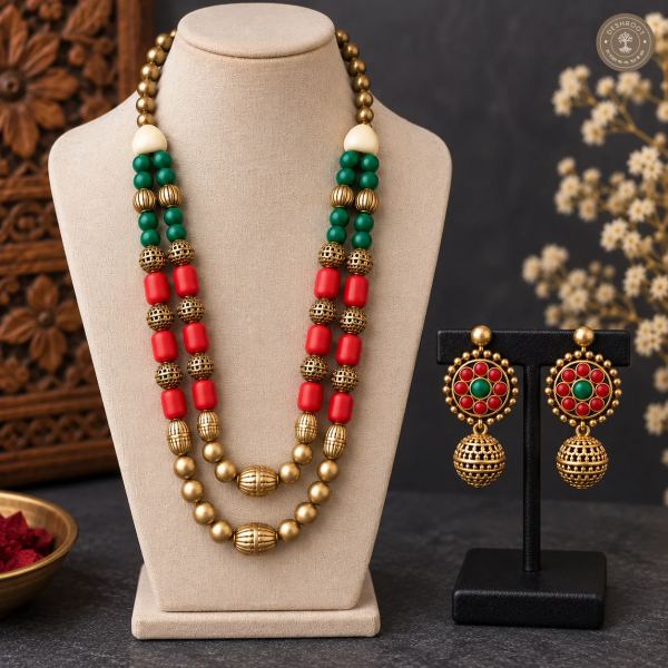 Manonmani Terracotta Necklace | Handcrafted Tamil Nadu Terracotta Jewellery