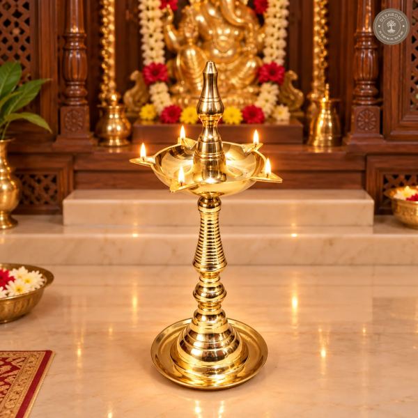 Classic Brass Lotus Diya Stand (Set of 2)