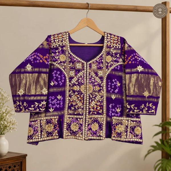 Pure Gajji Silk Gharchola Jacket Blouse
