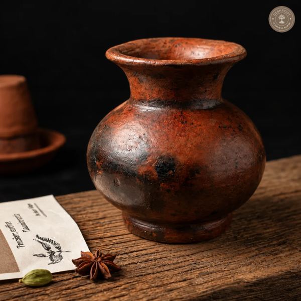 Handcrafted Terracotta Matka Vase – Rustic Earthen Pot with Traditional Indian Pottery Finish for Home Décor, Shelves, Consoles & Tables