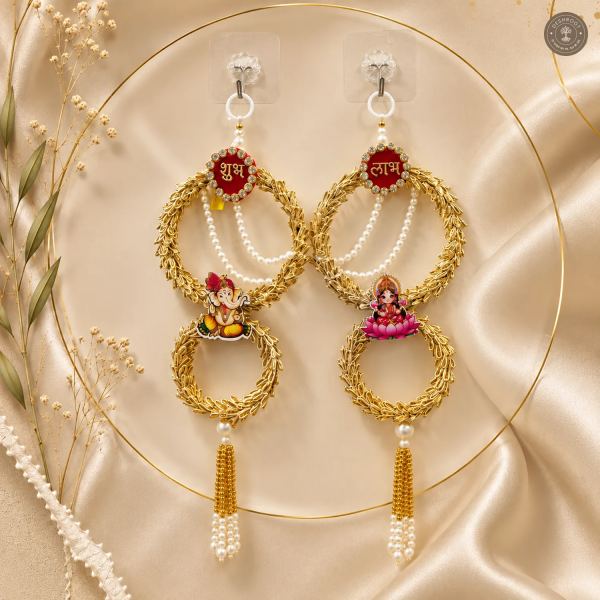 Divine Lakshmi Ganesh Shubh Labh Wall Hanging