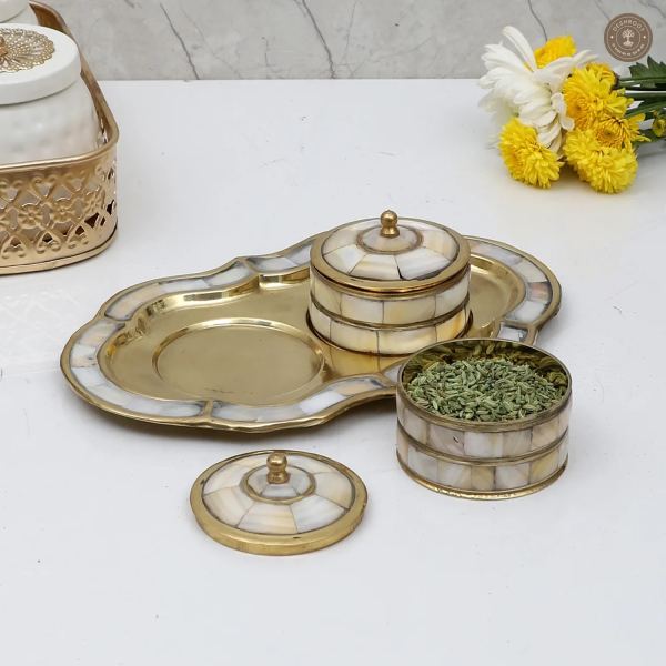 Brass & MOP Supari Box Set