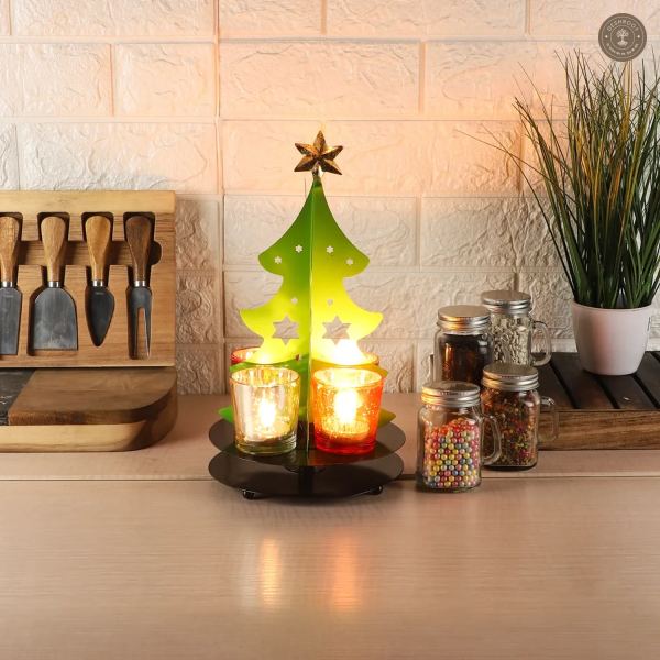 Christmas Tree Tealight Holder & Platter
