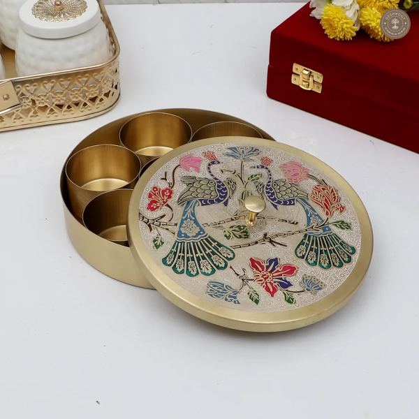 Colored Brass Masala Box Set