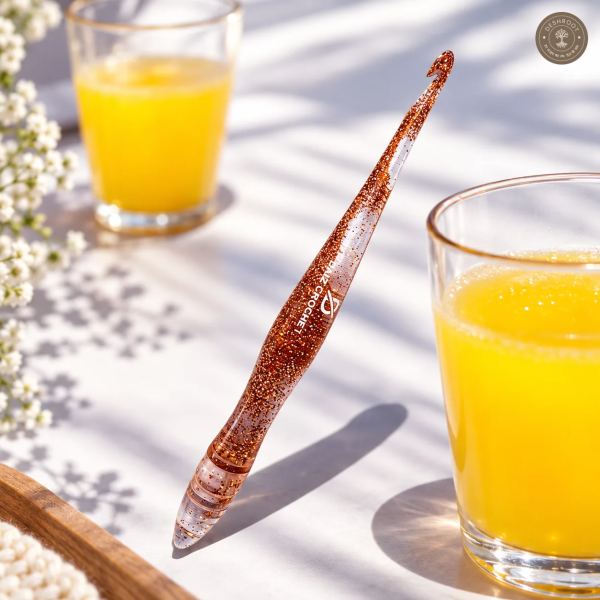 Golden Glitter Crochet Hook
