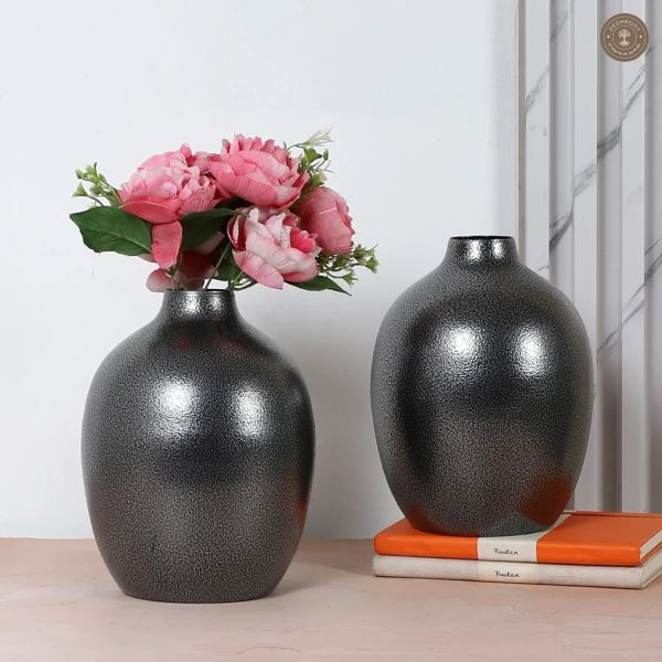 Silver Textured Planter Set of 2