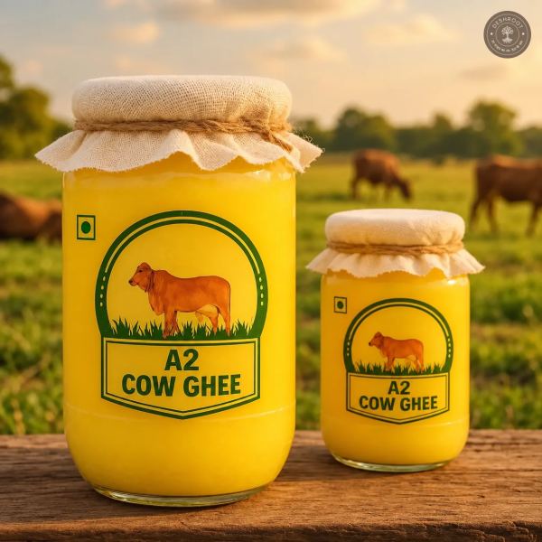 A2 Bilona Ghee 500 gm – Traditional Hand-Churned Desi Cow Ghee Made from A2 Milk, Slow-Cooked Over Wood Fire for Authentic Taste & Rich Aroma