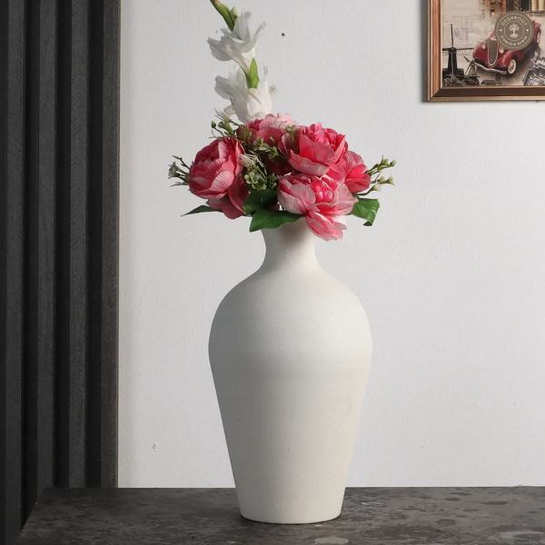 Off White Textured Flower Pot